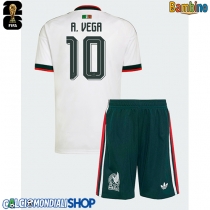Maglie da calcio Messico Alexis Vega #10 Seconda Maglia Bambino Mondiali 2026  Manica Corta (+ Pantaloni corti)